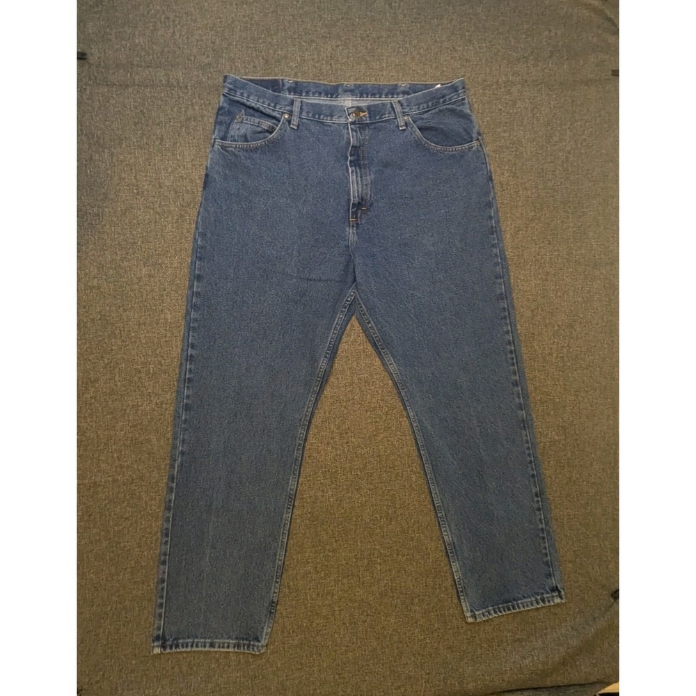 Wrangler Mens Relaxed Fit‎ Jeans Blue Medium Wash Denim Pants 40x32 Button